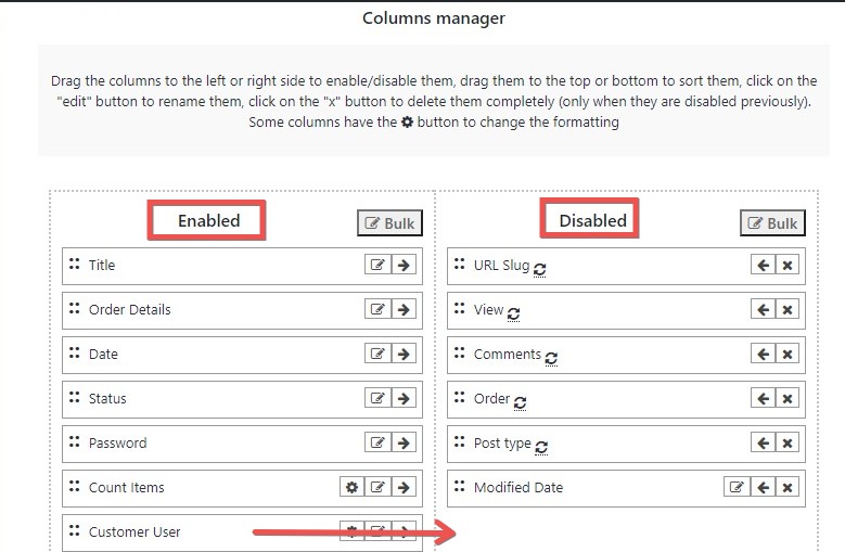 columns manager disable