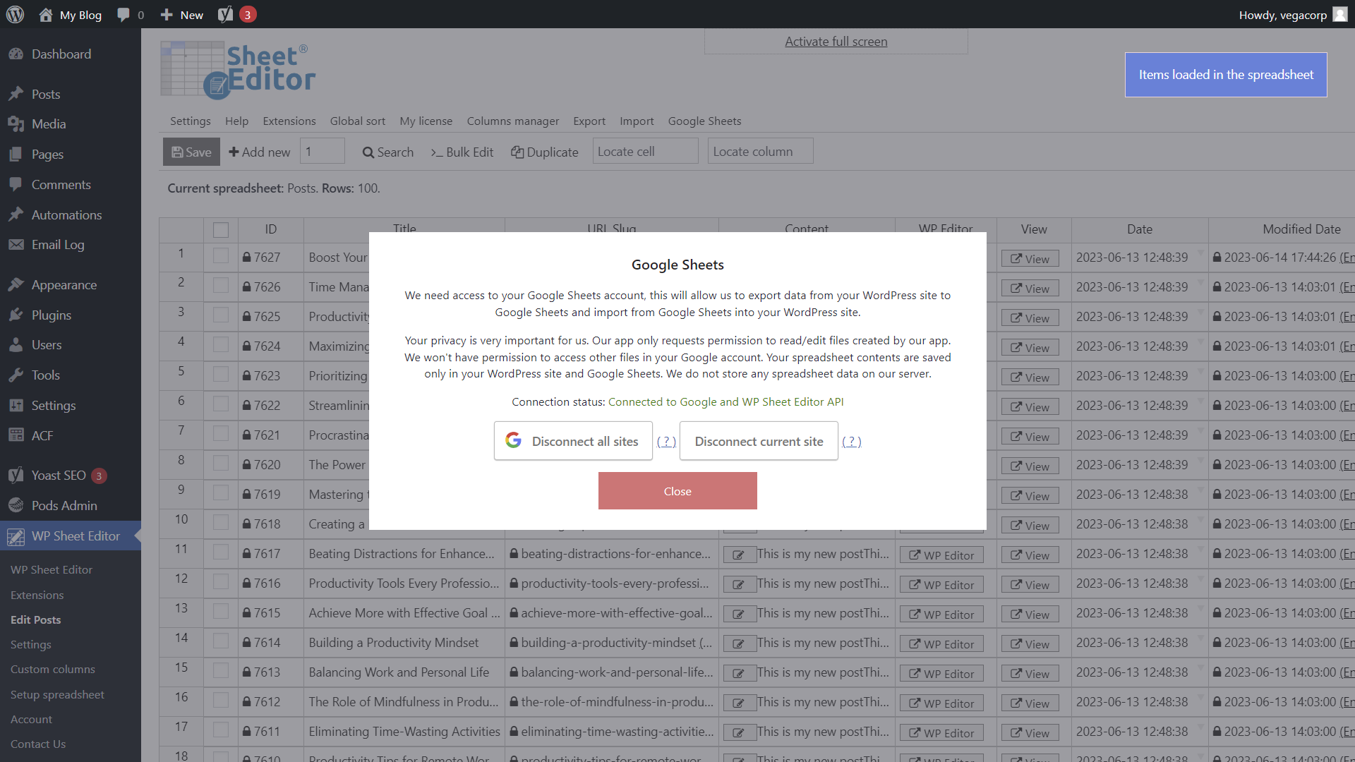 WP Sheet Editor - Google Sheets Sync: Connect WordPress to Google Sheets and WP Sheet Editor API