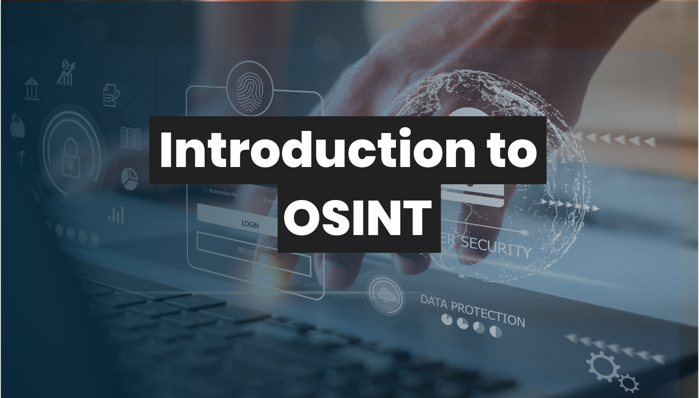 Introduction to OSINT: Cybersecurity icons with a hand on a screen