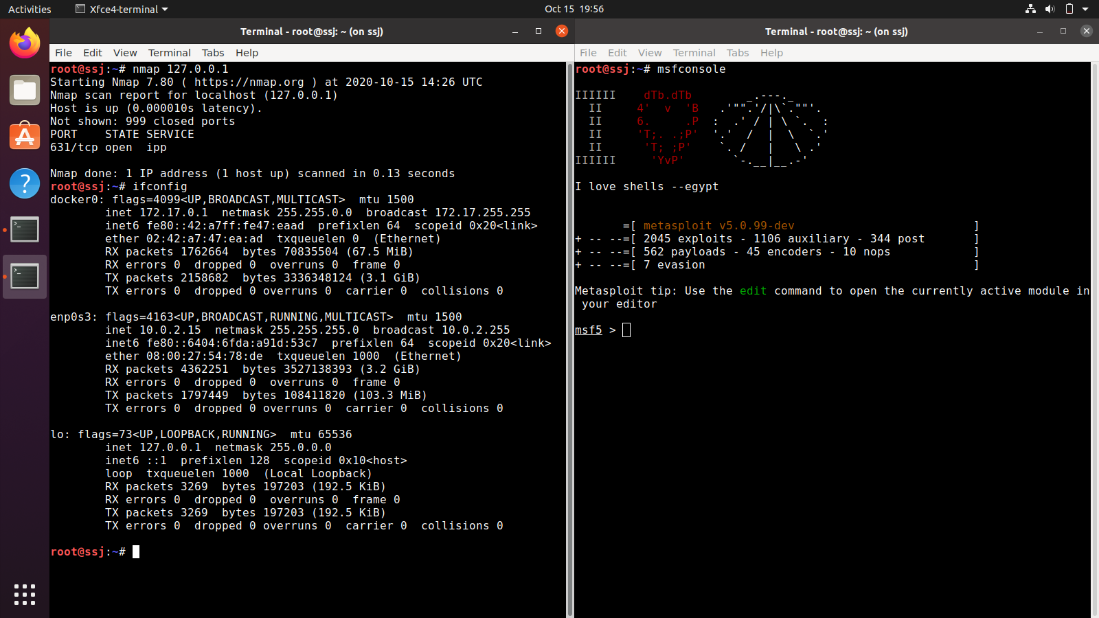 Ubuntu Metasploit & Nmap