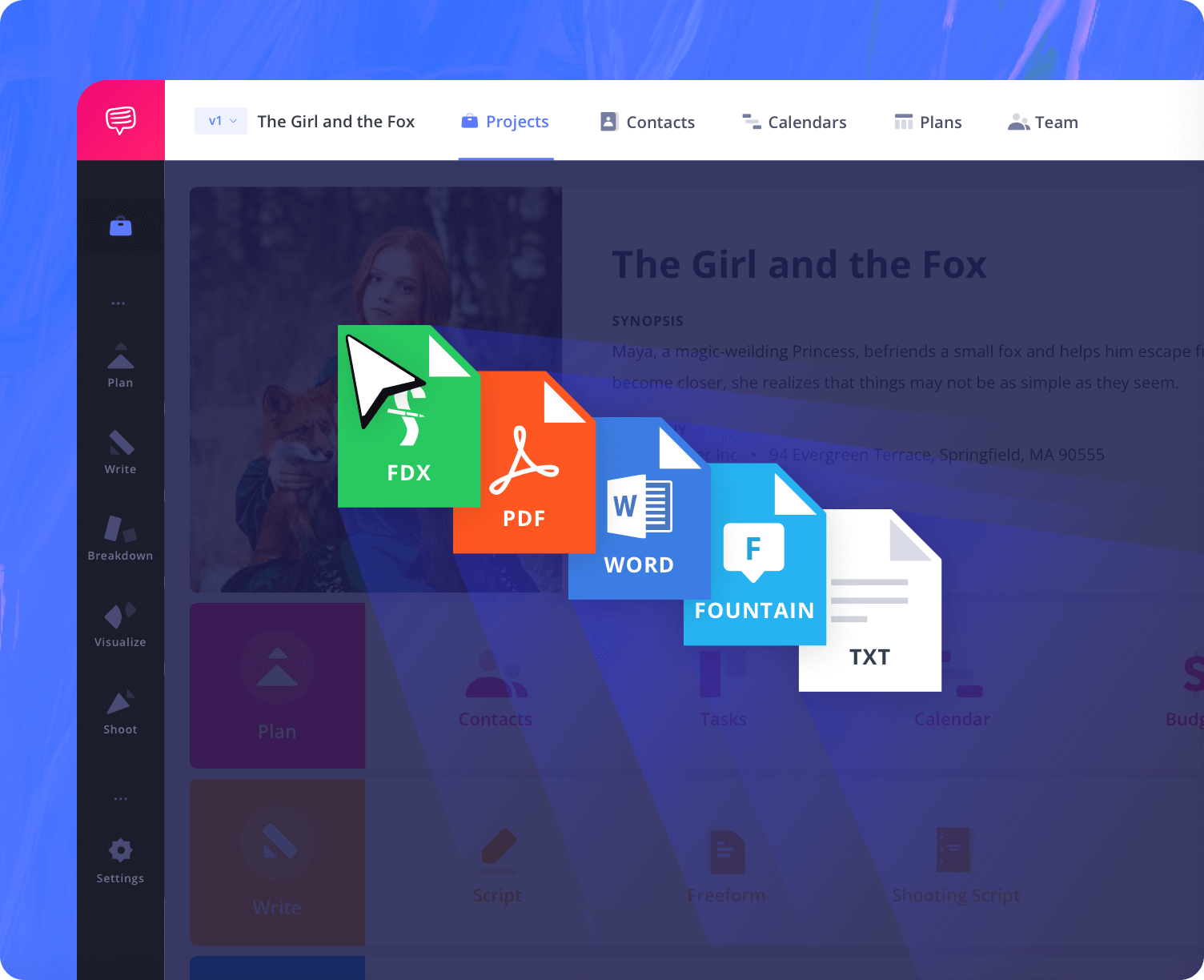 Script Breakdown Software - Import scripts files in various formats Script Breakdown Software - Import scripts files in various formats