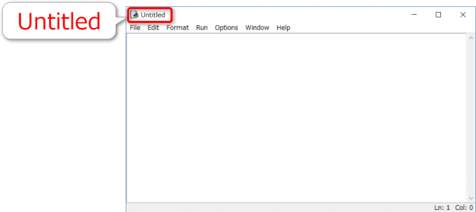 IDLEのEditorウィンドウ
