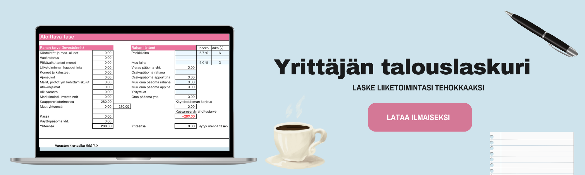 Turbiini Calculator Banner