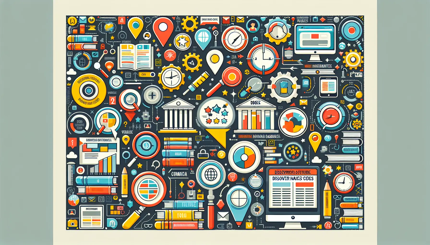 icons representing different businesses and naics codes